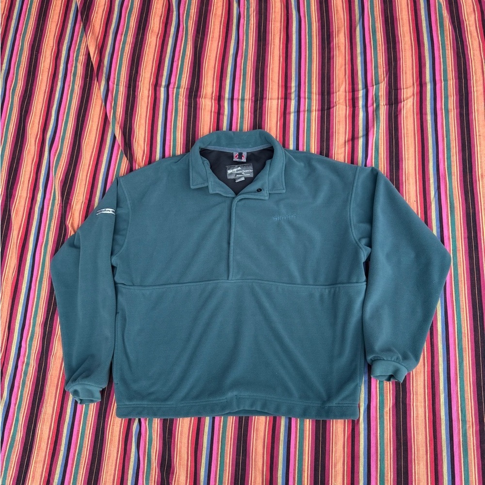 Simms fishing fleece button snap gore windstoper L USA